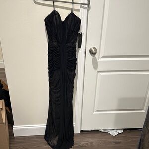 Aidan Mattox Strapless Black Gown